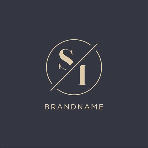 Initial Letter SI Logo With Simple Circle Line Elegant Look Monogram