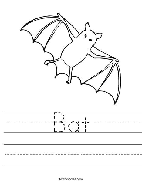 Bat Worksheet - Twisty Noodle