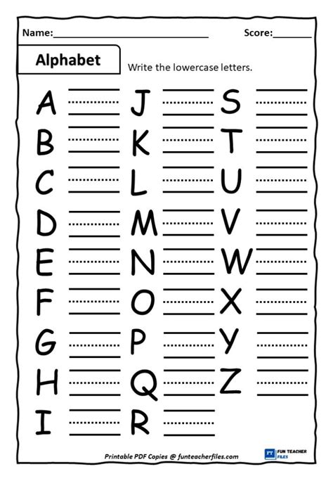 Lowercase Letters Worksheets Set 1 Fun Teacher Files