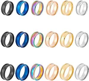 Amazon Unicraftale Pcs Colors Stainless Steel Blank Ring