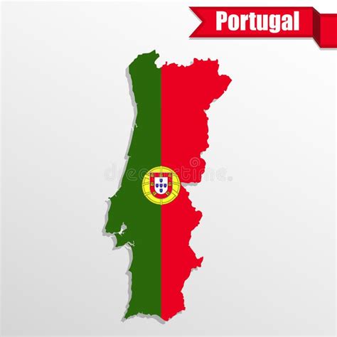 De Kaart Van Portugal Op Een Wereldkaart Met Vlag En Kaartwijzer Vector