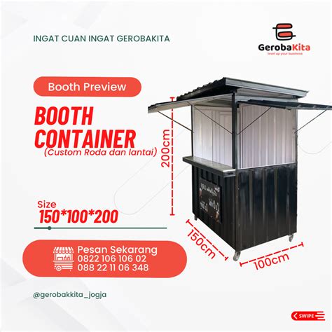 Booth Container Custom Roda Dan Lantai Gerobakita