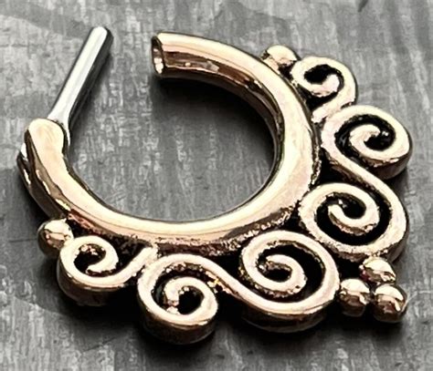 Pc Tribal Swirls Design Septum Clicker L Surgical Steel G Or G