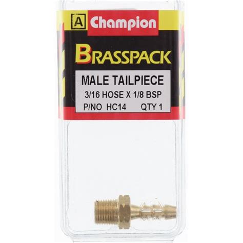 Champion Hose Tail Straight Male Brass 316in X 18in Hc14 Champion Fasteners Repco Australia