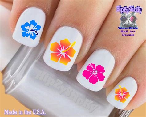 Nail Art Hawaiian Flower Hibiscus Waterslide Nail Decal