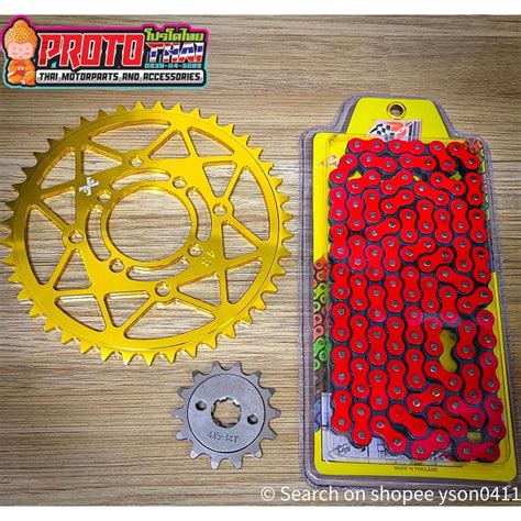 Sprocket Set Gold Raider 150 Xrace Thailand Sprocket Colored Chain 130l Engine Sprocket