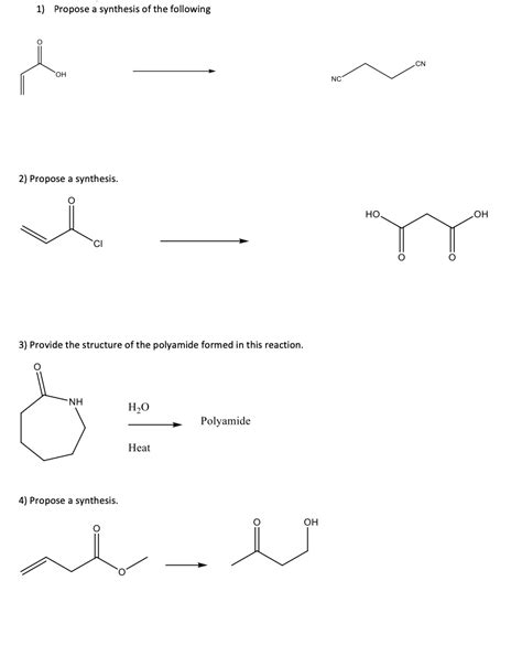 Solved 1) Propose a synthesis of the following 2) Propose | Chegg.com