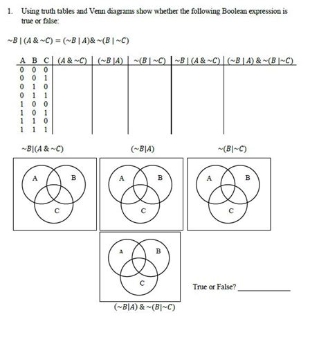 Solved 1 Using Truth Tables And Venn Diagrams Show Whether