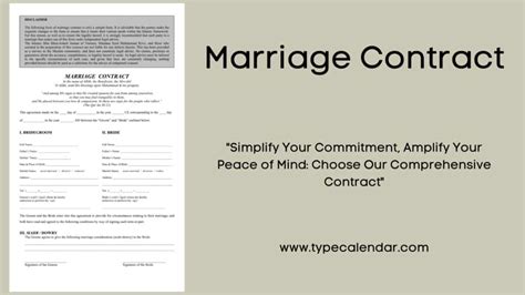 Free Printable Marriage Contract Templates Pdf Word