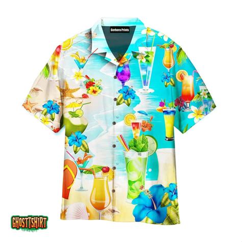 Drink Cocktails And Say Aloha Blue Aloha Hawaiian Shirt