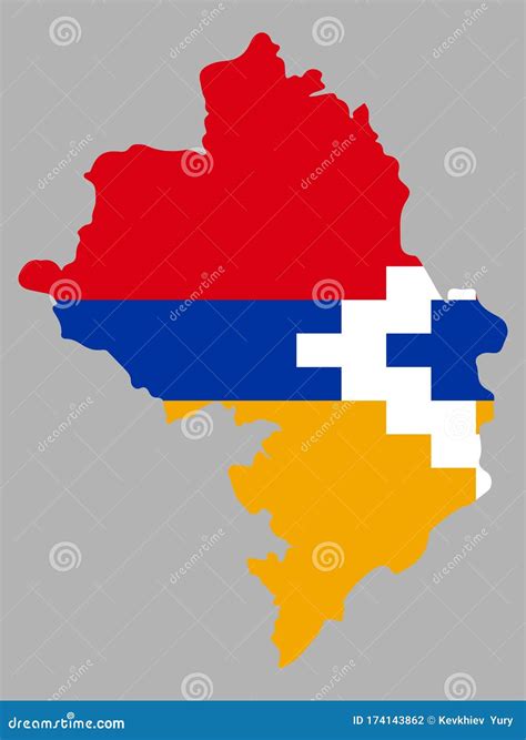 Artsakh Nagorno Karabakh Republic Map Flag Vector Stock Vector