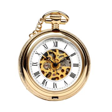 Golden Pocket Watch Clock Watch Time PNG Transparent Image And