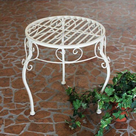 Dandibo Tabouret Fleurs M Tal Blanc Rond Cm Porte Fleurs