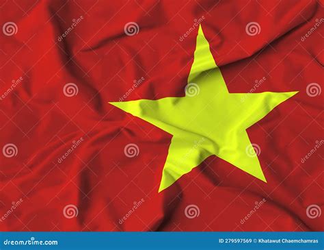 Fondo De La Bandera De Vietnam Sobre Fondo De Tela Fluida Stock De