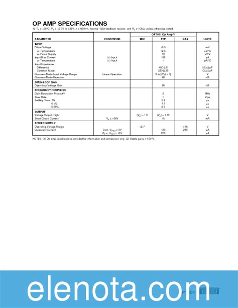 Opt Datasheet Pdf Kb Burr Brown Pobierz Z Elenota Pl