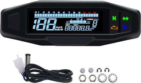 Kaolali Universal Digital Tachometer F R Motorrad Mit Lcd Display