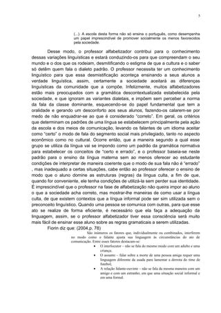 Professor alfabetizador e a Línguistica PDF