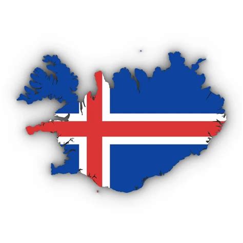 3D Map of Greenland and Iceland with National Flags on White Background ...