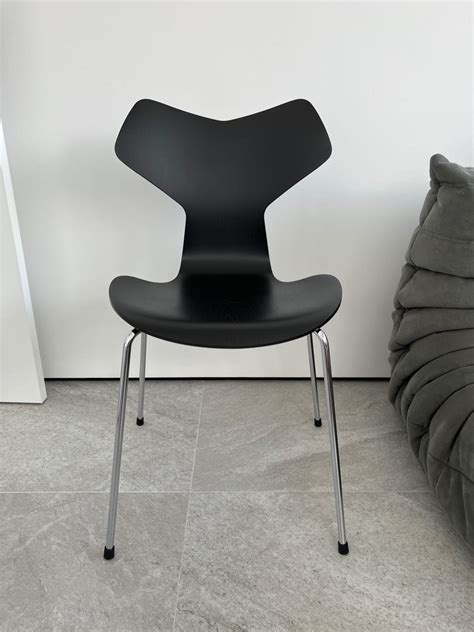 Fritz Hansen Grand Prix 3130 Black With Chromed Steel Legs Furniture