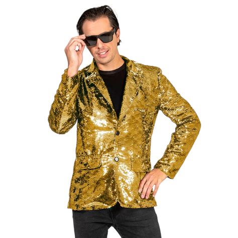 Glitter Pailletten Blazer Heren Goud Jokershop Be Verkleedwinkel