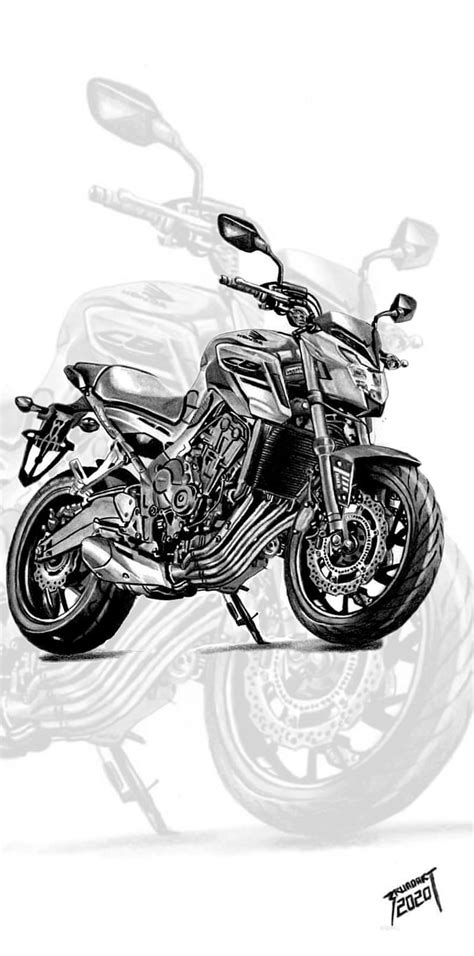 CB650F, cartoon, desenho, draw, drawing, honda, ilustration, moto ...