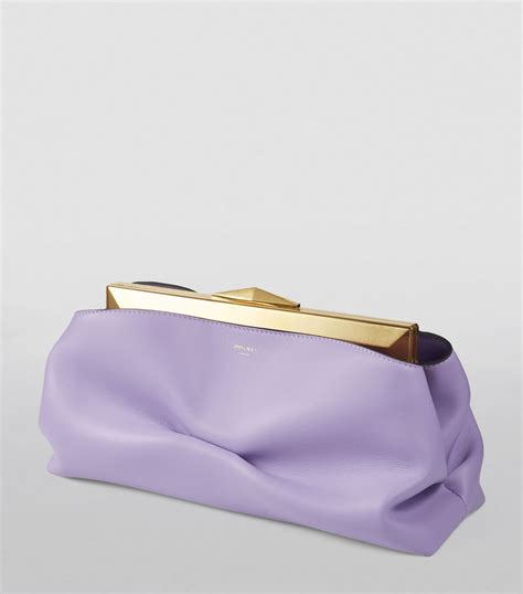 Jimmy Choo Purple Leather Diamond Frame Clutch Bag Harrods Uk