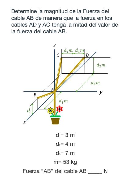 Solved Determine La Magnitud De La Fuerza Del Cable AB De Chegg