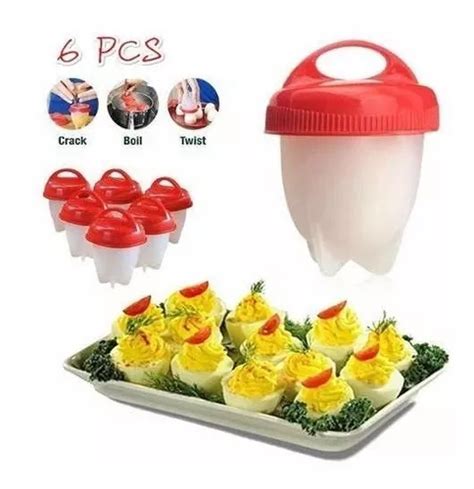 6 Magic Egg Forma Cozinhar Ovos Fit Água Silicone Oferta Parcelamento