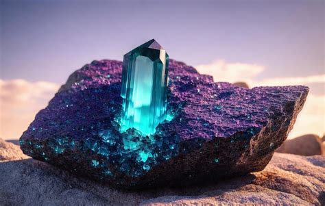 Premium Photo | Blue and green crystals amethyst crystal on a white ...