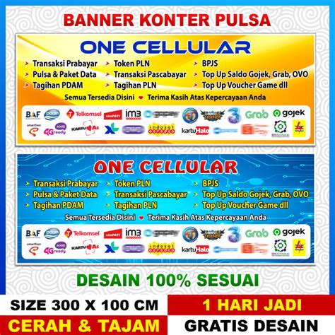 Spanduk Konter Banner Pulsa Terbaik Ukuran X Jumbo Lazada Indonesia