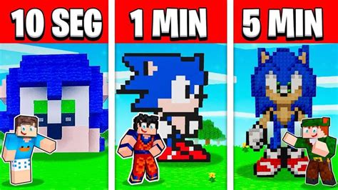 NOOB VS PRO CONSTRUIR SONIC EM 5 MINUTOS 1 MINUTOS 10 SEGUNDOS NO