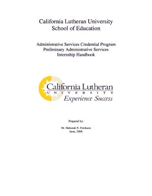 Fillable Online Callutheran Edld Internship Handbook California