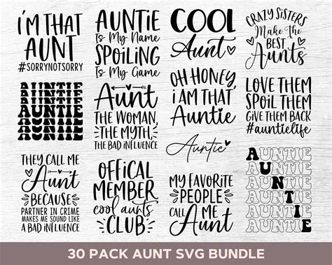 Auntie Svg Bundle Aunt Svg Best Aunt Ever Svg Aunt Life Etsy Uk