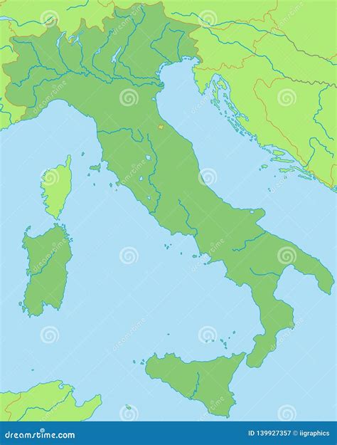 Italia Mapa De Italia Alto Detallado Stock De Ilustración