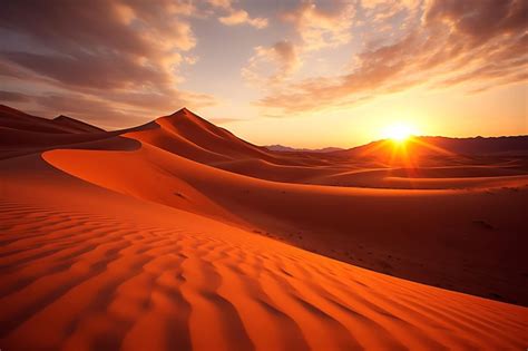 Premium Photo Photo Of Serene Desert Dunes At Sunset Peaceful Landscape