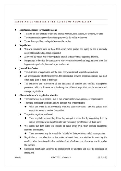 Mgmt3721 The Nature Of Negotiation Mgmt3721 Negotiation Skills