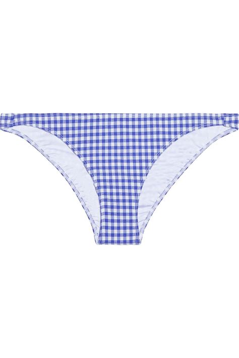 Buy Onia Ashley Gingham Seersucker Low Rise Bikini Briefs Royal Blue