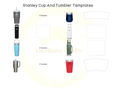 Stanley Cup Tumbler Template Collection Bundle svg,png,jpg,dxf ...