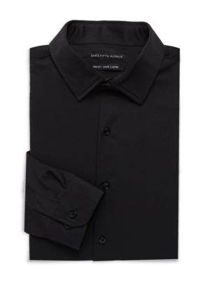 Saks Fifth Avenue Trim Fit Solid Hued Dress Shirt On SALE Saks OFF 5TH