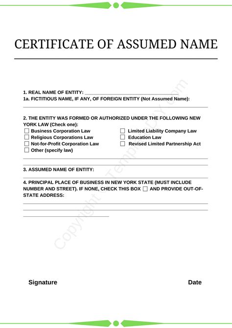 Certificate Of Partnership Template