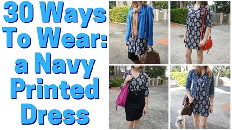 How To Style A Navy Printed Shift Dress 30 Ways To Wear 30wears