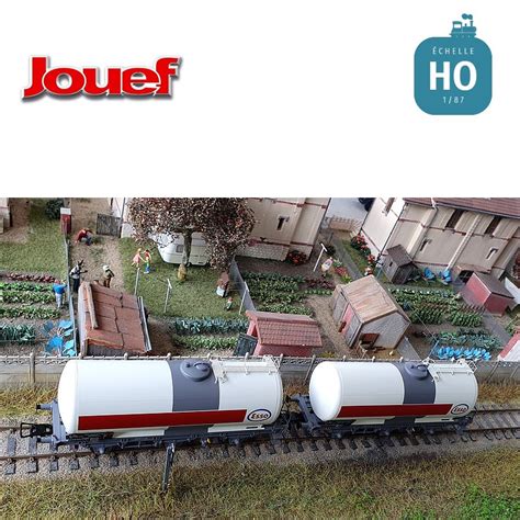 Coffret Wagons Citernes Essieux Esso Sncf Ep Iv Ho Jouef Hj