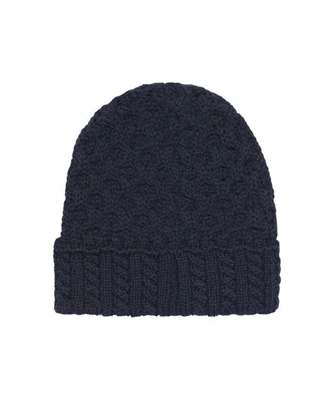 Irelands Eye Knitwear Merino Wool Aran Hat Grey Clothing Caps Hats At