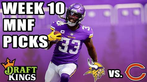 Draftkings Nfl Week 10 Mnf Showdown Picks Monday Night Football Picks