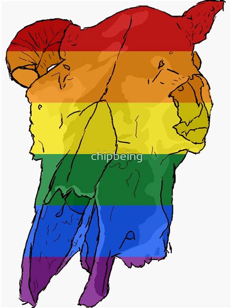 Queer Pride Cow Skull Sticker For Sale By Chipbeing Redbubble