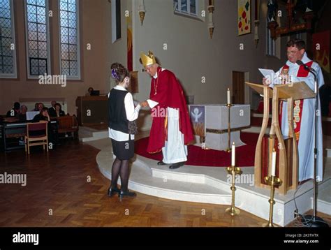 St Josephs Church England Bishop Presenting Candidate A Certificate At