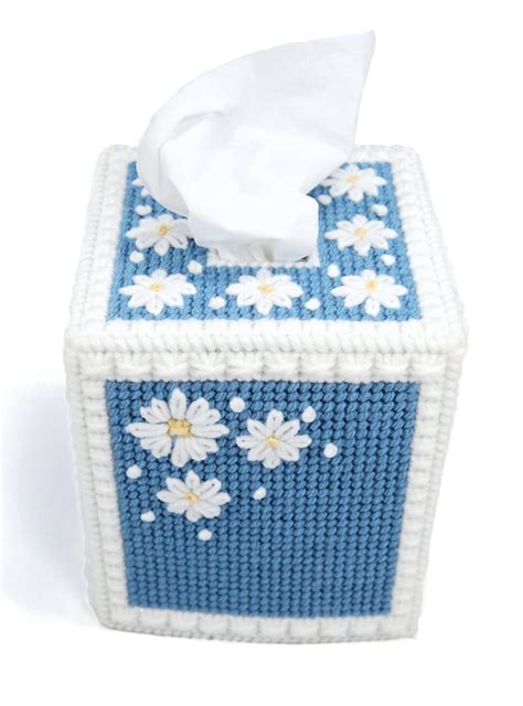 Pattern Daisy Tissue Box Cover In Plastic Canvas Etsy