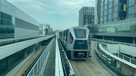 Changi Airport Skytrain Mitsubishi Crystal Mover 05 08 20 Departing