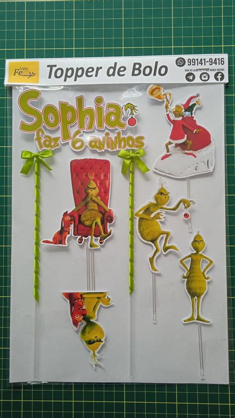 Topo De Bolo Grinch Loja Lojas Fetty Elo Produtos Especiais