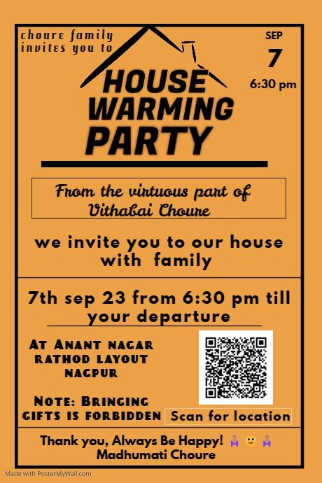 House Warming Party Invitation Template Postermywall